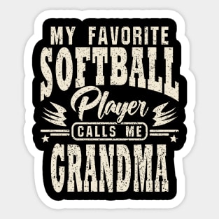 Grandma My Favorite Softball Player Calls Me Sticker